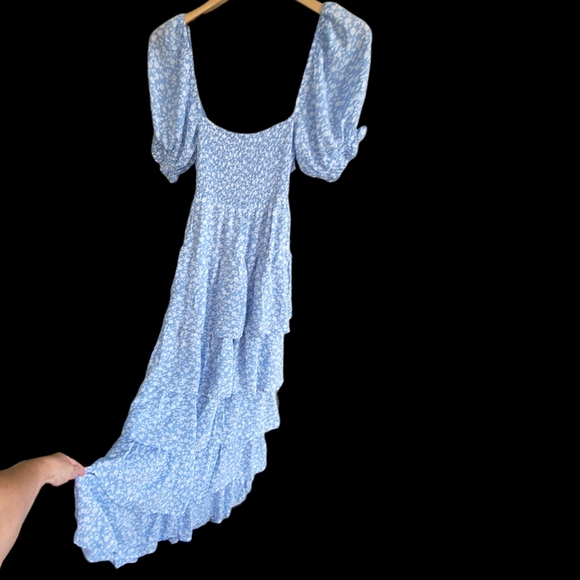 KIVARI - BLUE FLORA TIE BACK MAXI DRESS4 - Picture 3 of 8